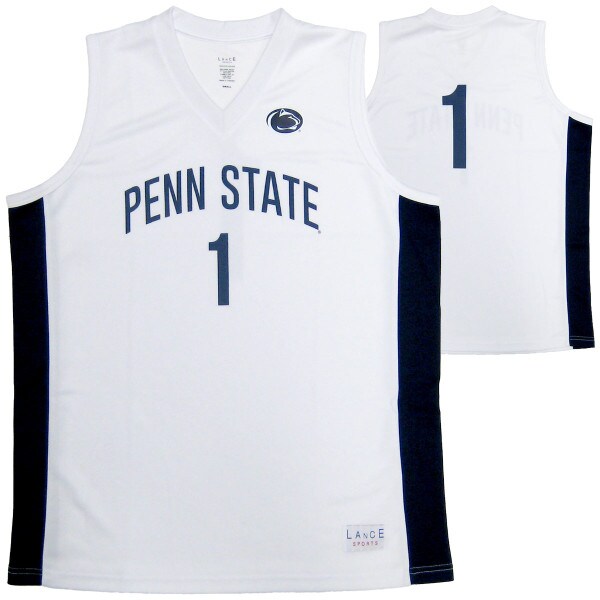 white Penn State basketball jersey #1 front and back views